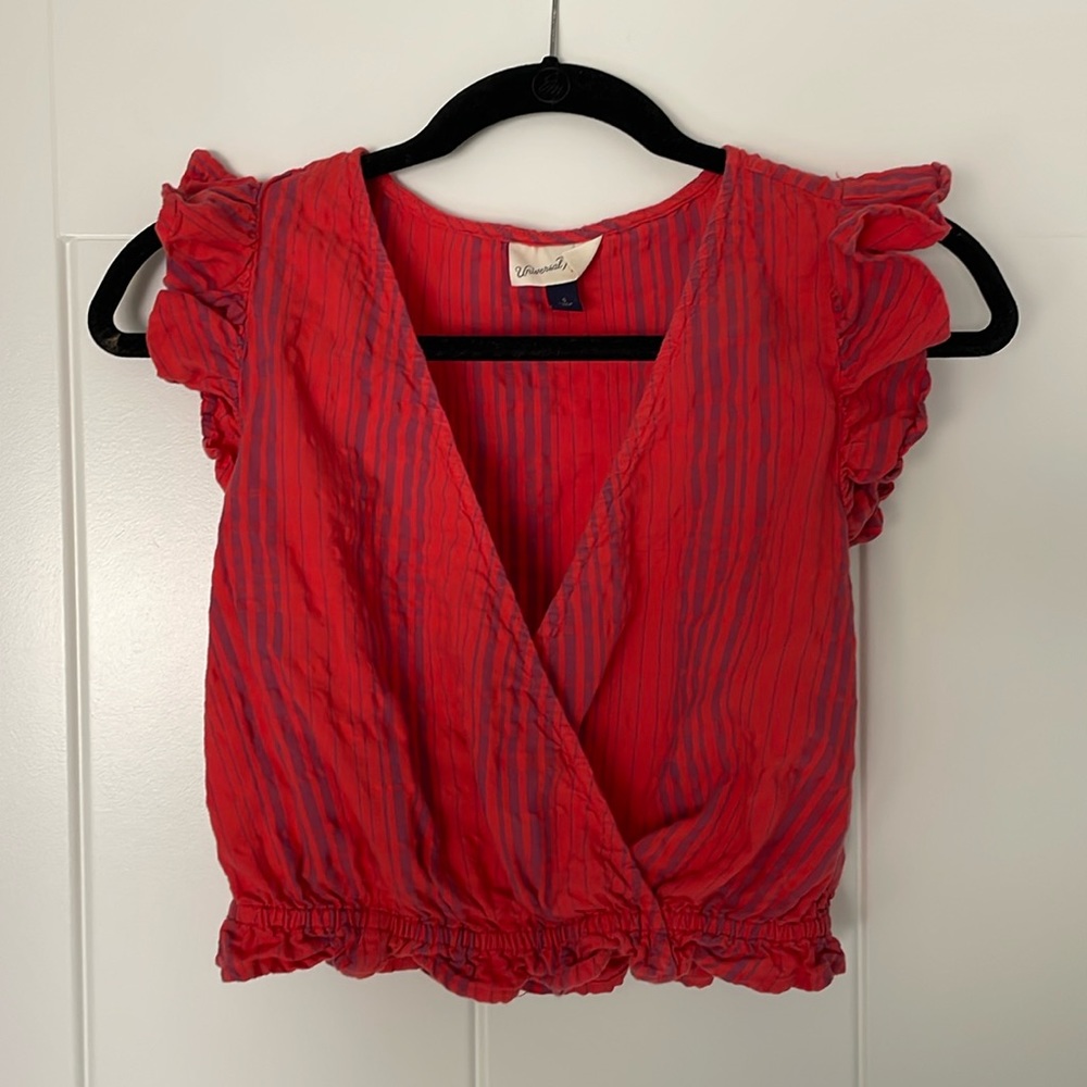 Universal Thread (Target) crop top, size small, orange and purple stripes
